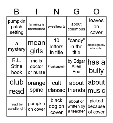 OCTOBER BOOK Bingo Card