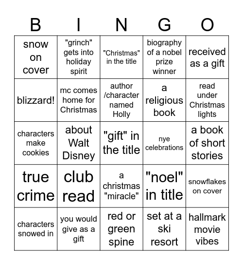 DECEMBER BOOK Bingo Card