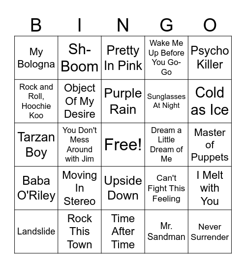 Trouvaille Music Bingo - Stranger Things Bingo Card
