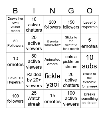 k1j0s stream bingo Card
