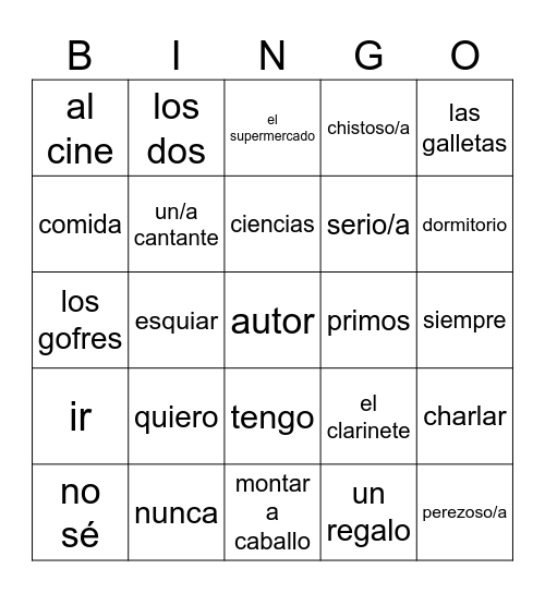 ¡ESTRELLA DEL DÍA! T2 Bingo Card