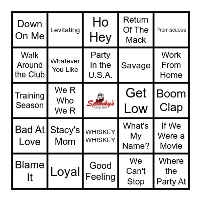 Spanky's Music Bingo 1/20/26 Bingo Card