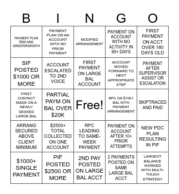 BIG BALANCE BINGO Card
