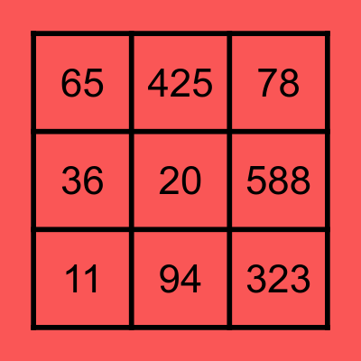 Bingo Matemático Bingo Card