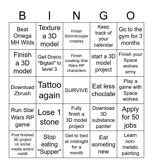 New Years Bingo 2026 Bingo Card
