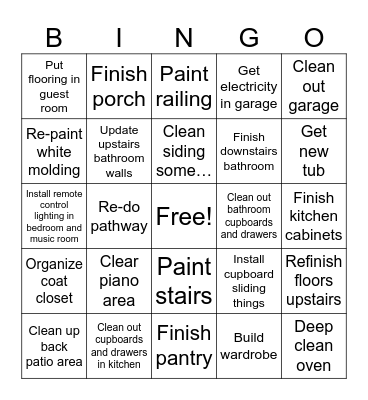 House 2026 Bingo Card