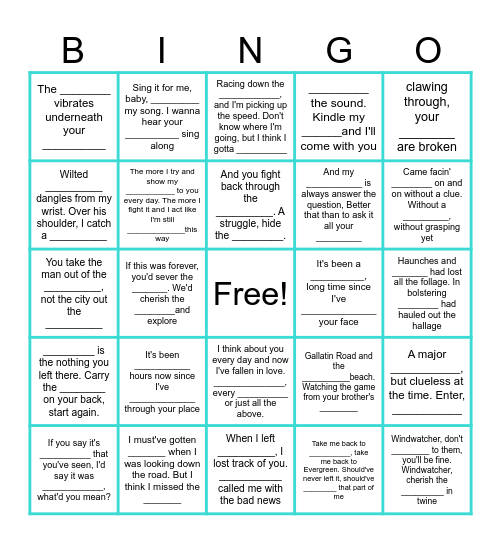 SPOTIFY M.6/4 Bingo Card