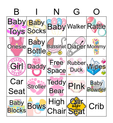 Baby Shower Bingo Card