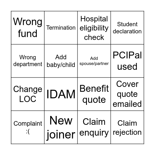 CS Phone Bingo Card
