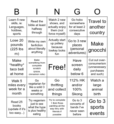 2026 BINGOOOO Bingo Card