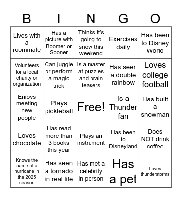 Spring 2603 Bingo Card