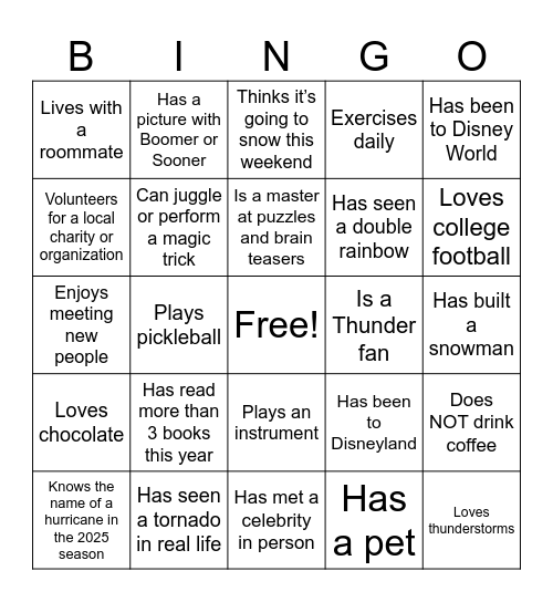 Spring 2603 Bingo Card