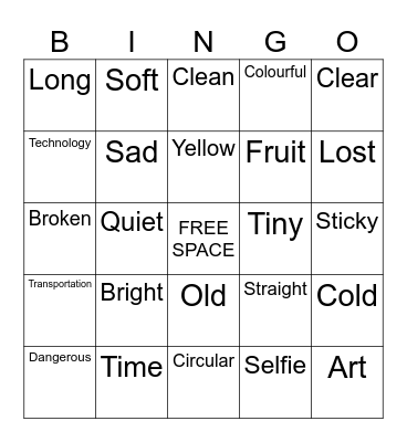 Classroom Scavenger Bingo Card