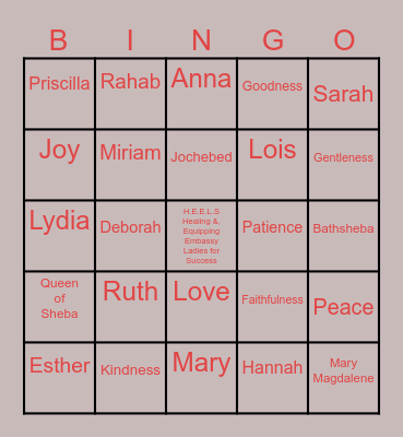 H.E.E.L.S Galentine 2026 Bingo Card