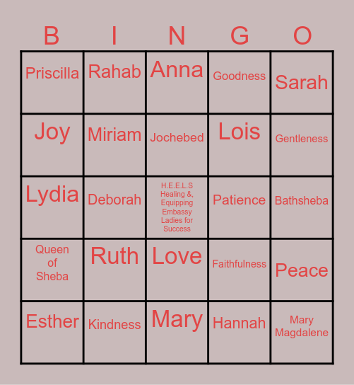 H.E.E.L.S Galentine 2026 Bingo Card