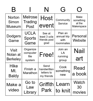 2026 Bingo Card