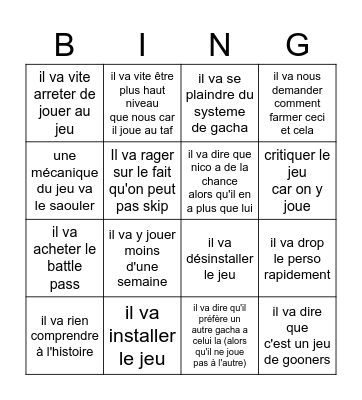 le bingo de vicente Bingo Card