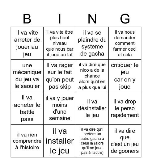 le bingo de vicente Bingo Card