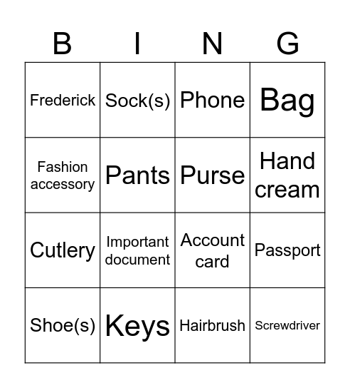 Mysterious Missings Bingo Card