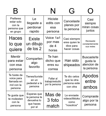 Correa Bingo Card