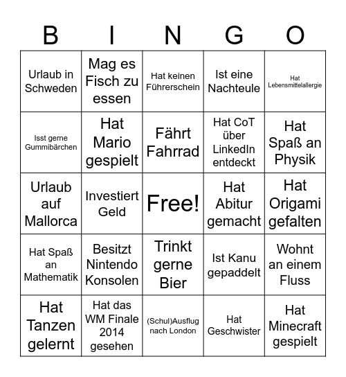 Luca´s Bingo Card