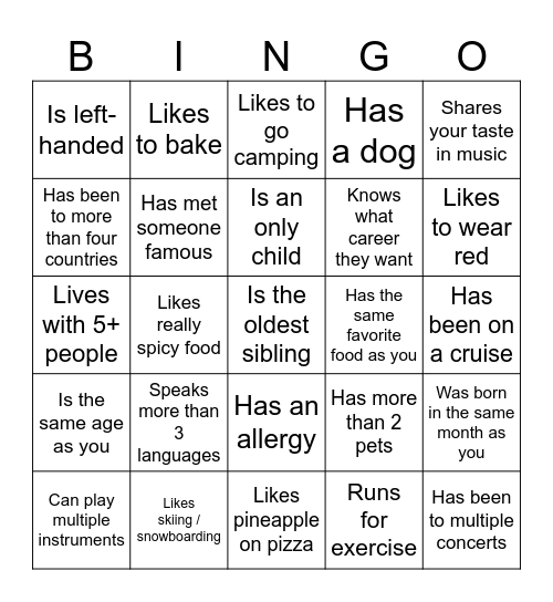 Icebreaker Bingo: Find Someone Who Bingo Card