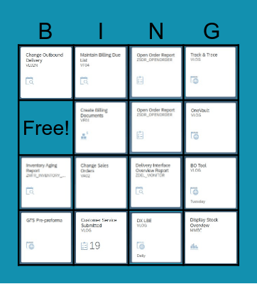 OUS CLP BINGO card 3 Bingo Card