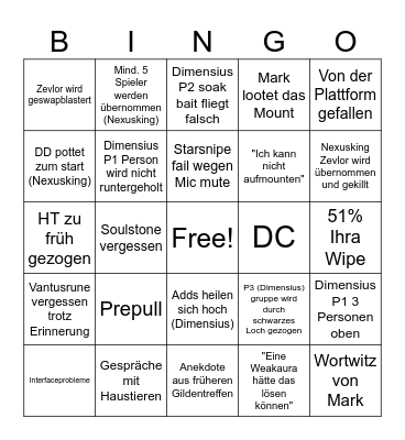 KSC Prepatch Raid Bingo Card