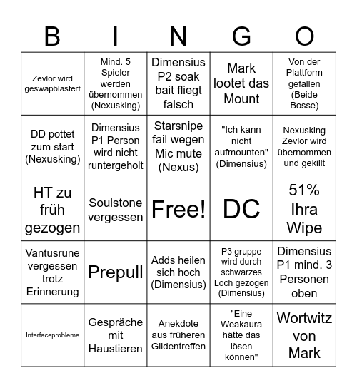 KSC Prepatch Raid Bingo Card