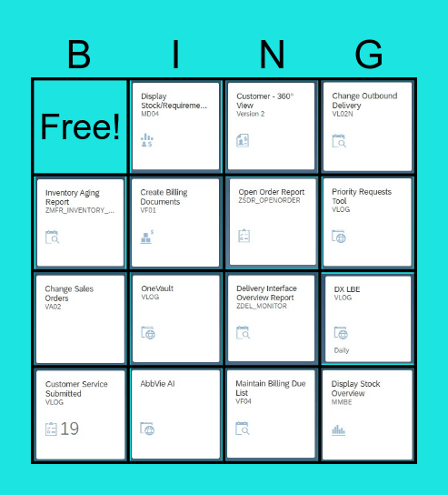 OUS CLP BINGO card 3 Bingo Card