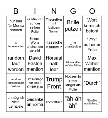 Mittwochmorgen bei Annette Bingo Card
