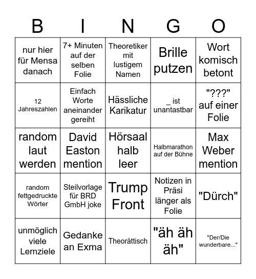 Mittwochmorgen bei Annette Bingo Card