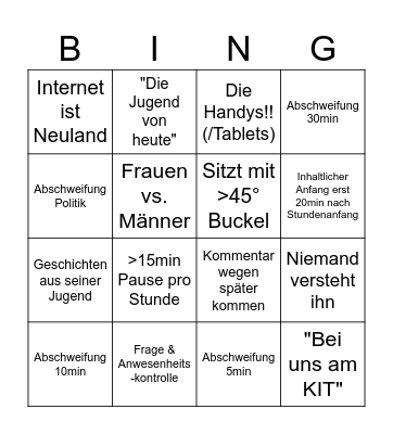 Walter Mario Bingo Card