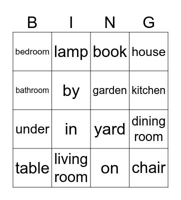 My house Bingo Card