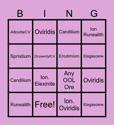 Rex Reincarnated Bingo (Granite Layer) Bingo Card
