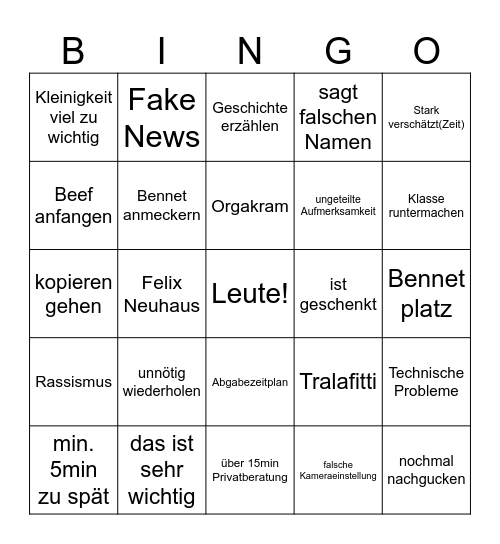 Pöhler Bingo Card