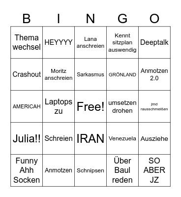 Da Brammi Bingo Card