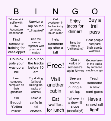 Orsa bingo board! Bingo Card