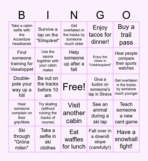 Orsa bingo board! Bingo Card