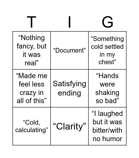 Reddit Bingo Card