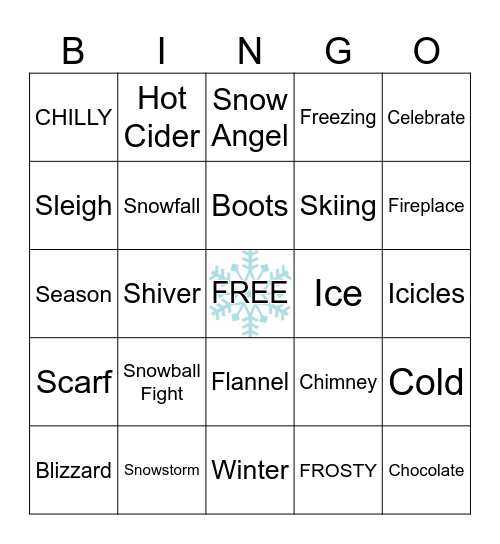 Winter Wonderland Bingo Card