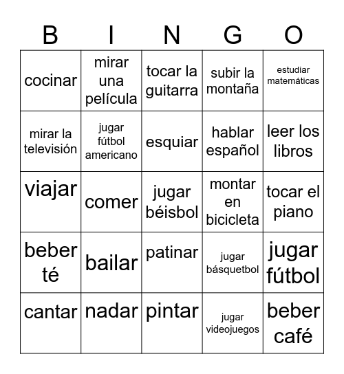 ¿Te gusta...? Bingo Card