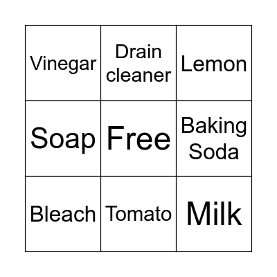 Acids and Bases Bingo Card