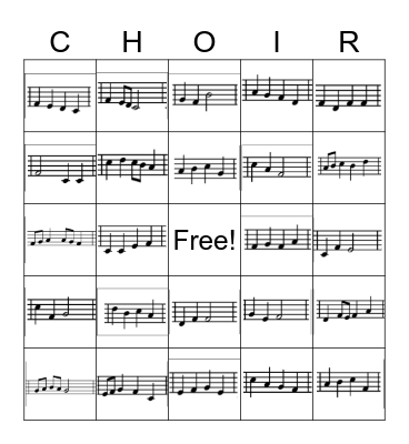 Ear Training Bingo Card