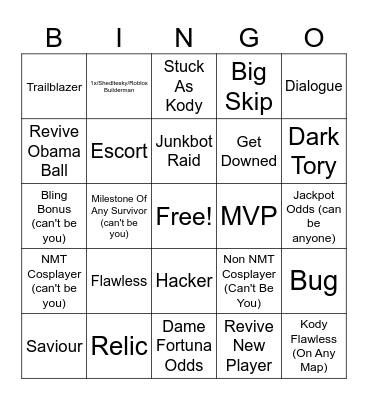 NMT Roblox Bingo Card