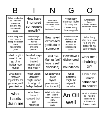 February -Vision Board Prompt Bingo Card