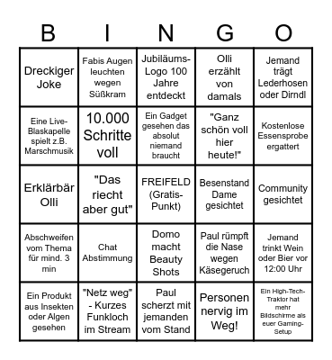 Grüne Woche 2026 Bingo Card