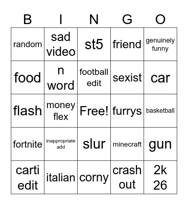 tiktok bingo Card