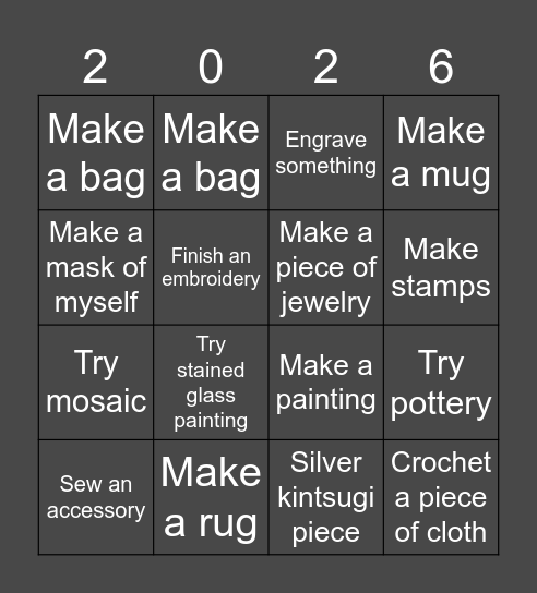 Life is short, Art is infinite Bingo Card