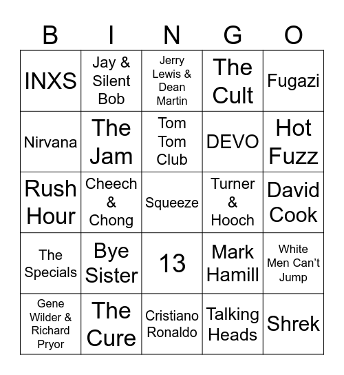 Round 2 Bingo Card